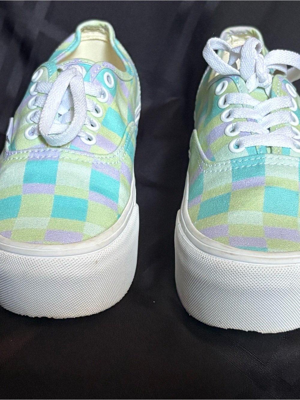 VANS Authentic Platform Shoes Pastel Picnic Multi Canvas Women’s Size 8.5 - Picture 5 of 9